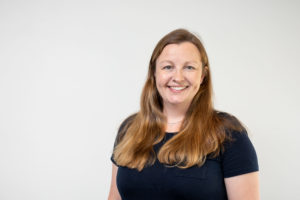 Board member Sarah Porter smiling to camera