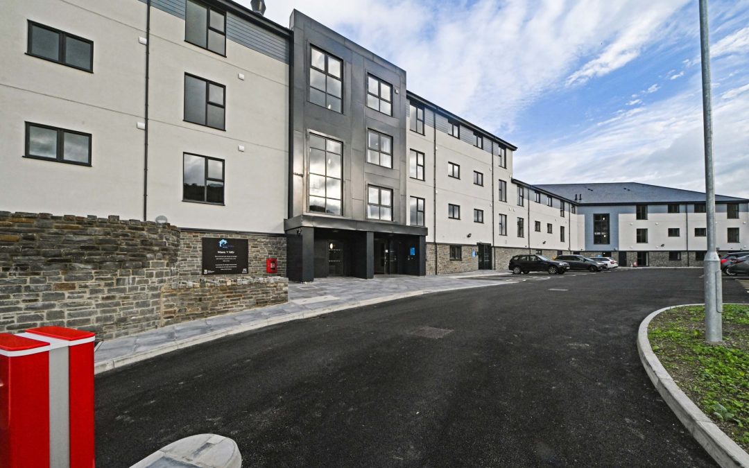WWH Extra Care Scheme Maes Y Mor exterior view of front of building