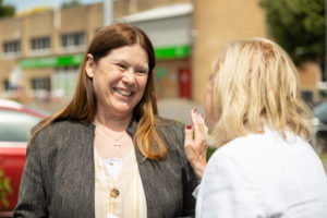 WWH GCEO talking with representative from Age Cymru