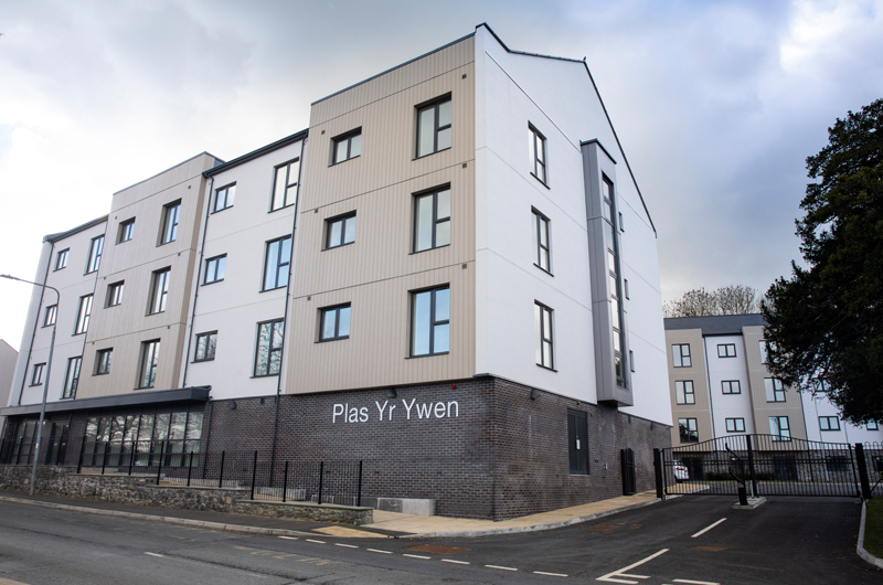 WWH extra care scheme Plas yr Ywen exterior view of front of building