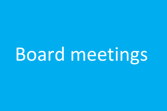 "Board meetings"