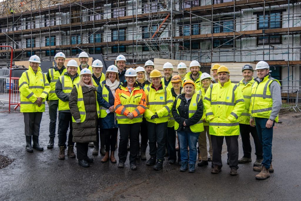 Group photo on site of Penarth Extra Care Scheme