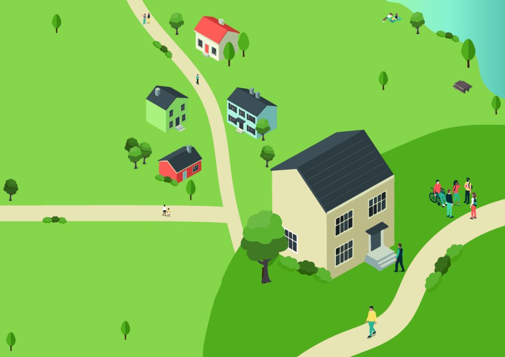 Cartoon image of a community